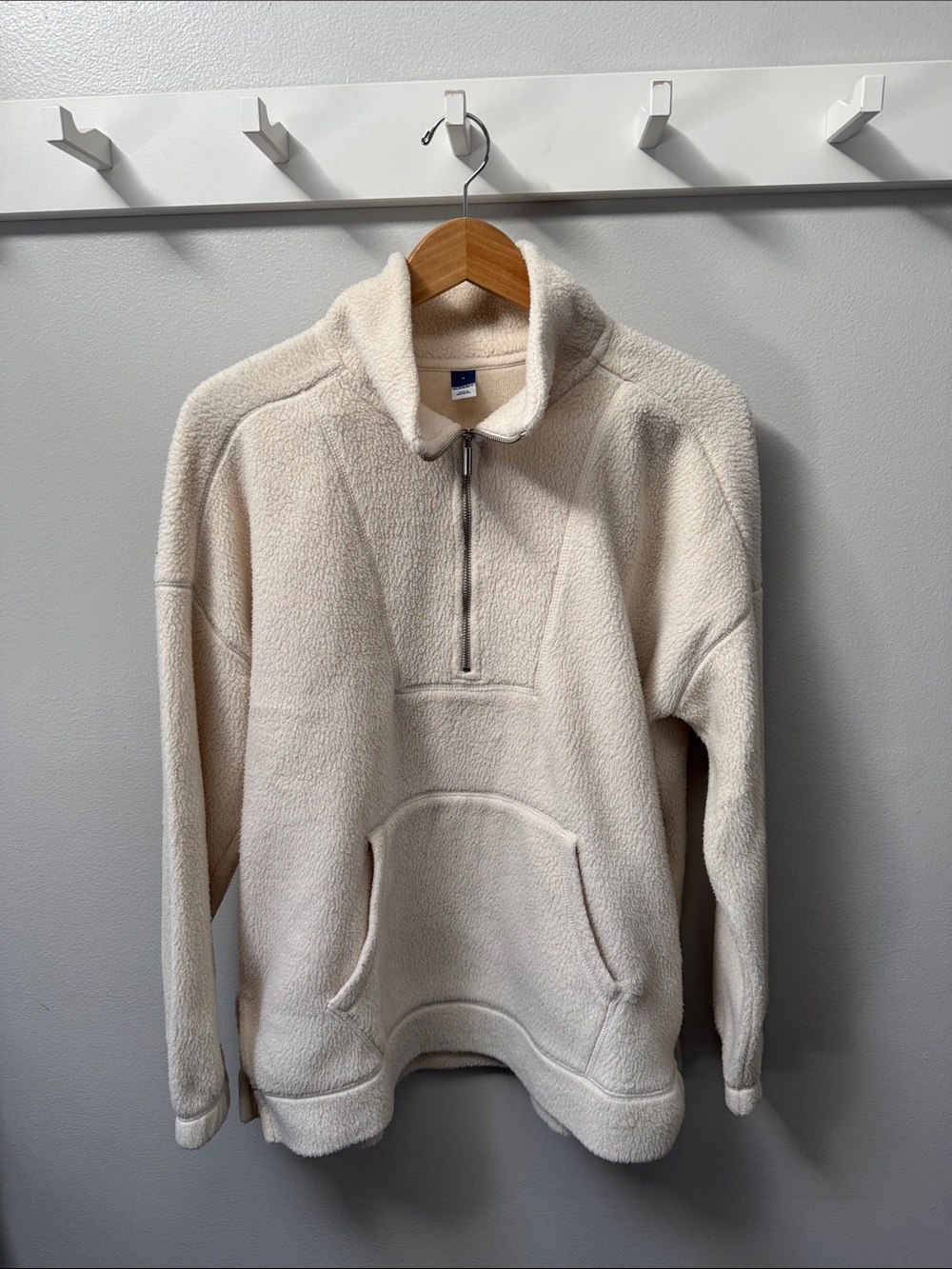 Old Navy Cream Half-Zip Sherpa Pullover